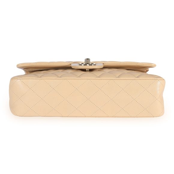 Chanel Beige Quilted Caviar Classic Medium Double Flap Bag - Picture 4 of 9